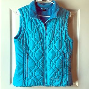 Marmot quilted insulated vest turquoise M medium